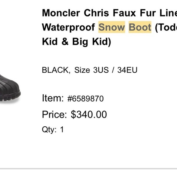 Moncler Faux Fur Lined Winter Snow Boots - Picture 6 of 6